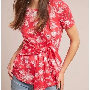 Anthropologie by Maeve Sherbrooke Botanical T-shirt sz S